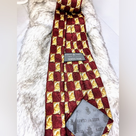 Robert Talbot Best of Class NORDSTROM Red and Gold Tie - Picture 3 of 7